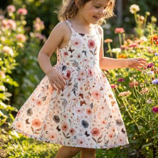 Viszkóz lenvászonnal Flower sea design D