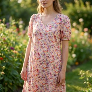 Viszkóz lenvászonnal Floral design C