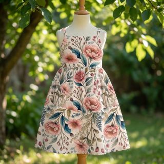 Viszkóz lenvászonnal Floral design D