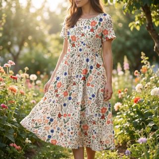 Viszkóz lenvászonnal Botanic design B