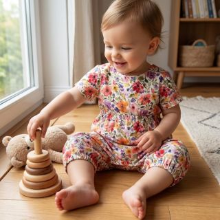 Viszkóz lenvászonnal Floral design B