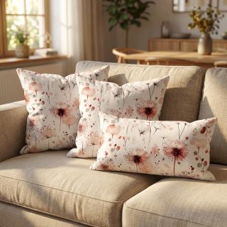 Viszkóz lenvászonnal Flower sea design C