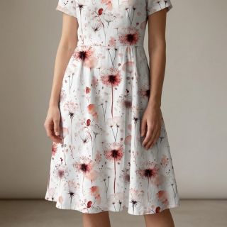 Viszkóz lenvászonnal Flower sea design C