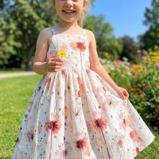 Viszkóz lenvászonnal Flower sea design C