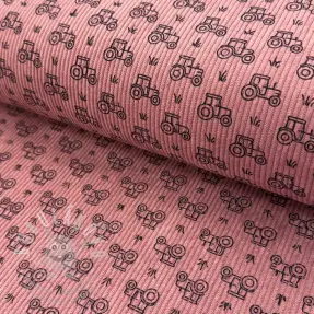 Kordbársony STRETCH Tractors old pink