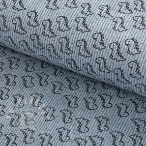 Kordbársony STRETCH Little dino old blue