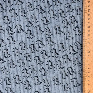 Kordbársony STRETCH Little dino old blue