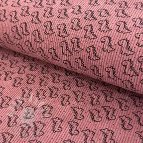 Kordbársony STRETCH Little dino old pink