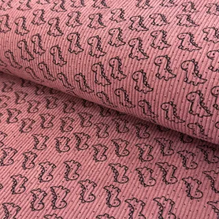 Kordbársony STRETCH Little dino old pink