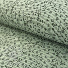 Kordbársony STRETCH Little deer old green