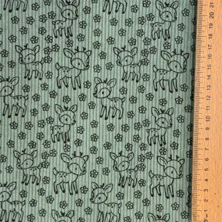 Kordbársony STRETCH Little deer old green