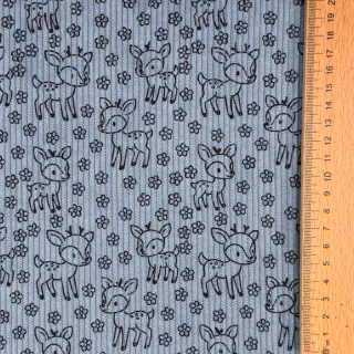 Kordbársony STRETCH Little deer old blue