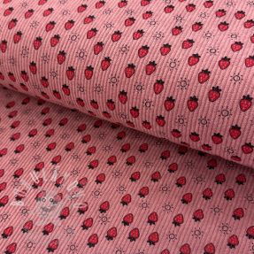Kordbársony STRETCH Little strawberries old pink