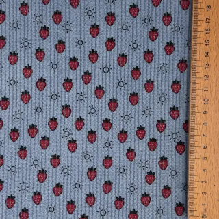 Kordbársony STRETCH Little strawberries old blue