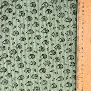 Kordbársony STRETCH Little hedgehog old green