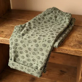Kordbársony STRETCH Little hedgehog old green