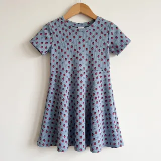 Kordbársony STRETCH Little strawberries old blue