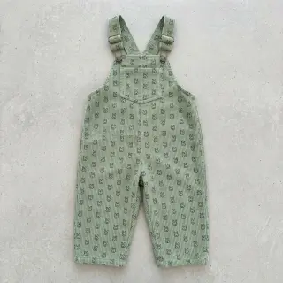 Kordbársony STRETCH Little bunny old green
