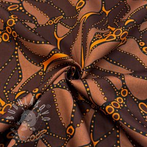Pamutvászon SATIN Abstract dark brown