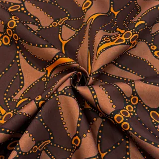 Pamutvászon SATIN Abstract dark brown