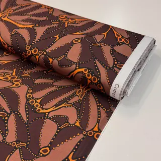 Pamutvászon SATIN Abstract dark brown