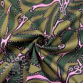 Pamutvászon SATIN Abstract dark green