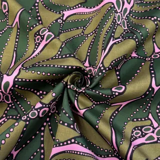 Pamutvászon SATIN Abstract dark green