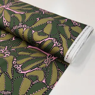 Pamutvászon SATIN Abstract dark green