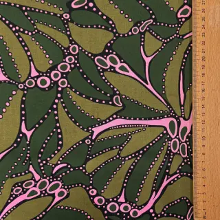Pamutvászon SATIN Abstract dark green