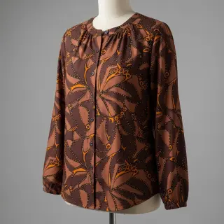 Pamutvászon SATIN Abstract dark brown