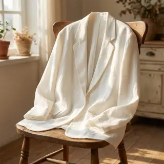 Viszkóz lenvászonnal SPANDEX off white