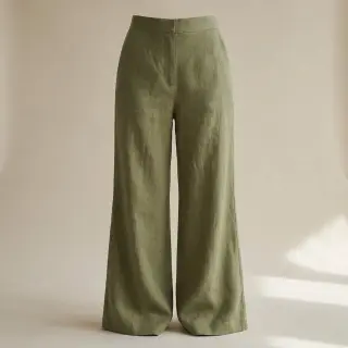 Viszkóz lenvászonnal SPANDEX moss green