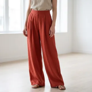 Viszkóz lenvászonnal SPANDEX terracotta