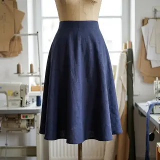 Viszkóz lenvászonnal SPANDEX marine