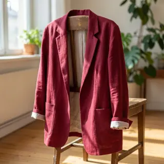 Viszkóz lenvászonnal SPANDEX burgundy