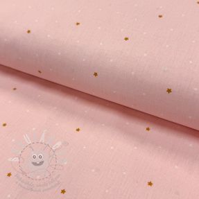 Pamutvászon Sweet bear star light rose ORGANIC