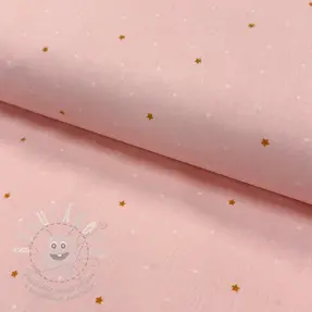 Pamutvászon Sweet bear star light rose ORGANIC