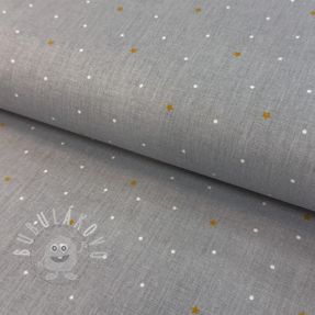 Pamutvászon Sweet bear star light grey ORGANIC