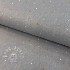 Pamutvászon Sweet bear star light grey ORGANIC