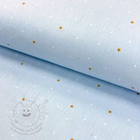 Pamutvászon Sweet bear star light blue ORGANIC