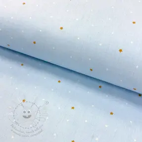 Pamutvászon Sweet bear star light blue ORGANIC