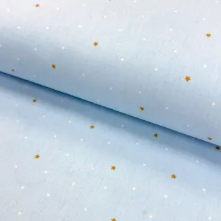 Pamutvászon Sweet bear star light blue ORGANIC