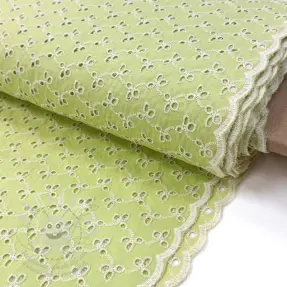 Pamutvászon EMBROIDERY Rosemary lime