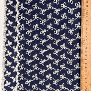 Pamutvászon EMBROIDERY Rosemary navy