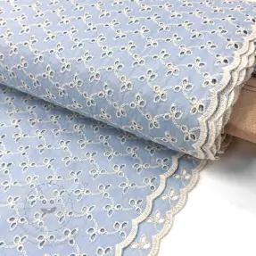 Pamutvászon EMBROIDERY Rosemary light blue