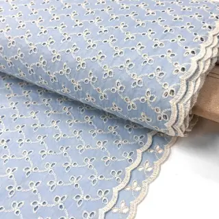 Pamutvászon EMBROIDERY Rosemary light blue