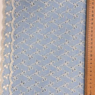 Pamutvászon EMBROIDERY Rosemary light blue