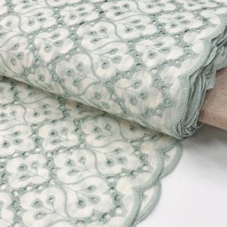 Pamutvászon EMBROIDERY Lilian mint