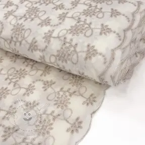 Pamutvászon EMBROIDERY Lilian ecru