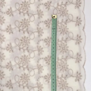 Pamutvászon EMBROIDERY Lilian ecru